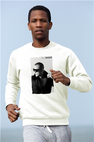 Snake Beyaz Unisex Sweatshirt