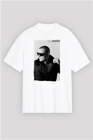 Snake Beyaz Oversize Tişört Oversize T-shirt - TişörtFabrikası
