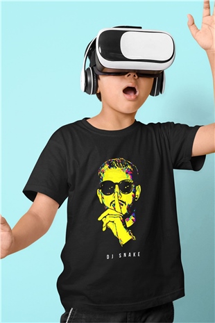 Snake Siyah Unisex Çocuk Tişört