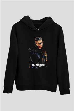 Snake Siyah Unisex Kapüşonlu Sweatshirt