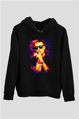 Snake Siyah Unisex Kapüşonlu Sweatshirt