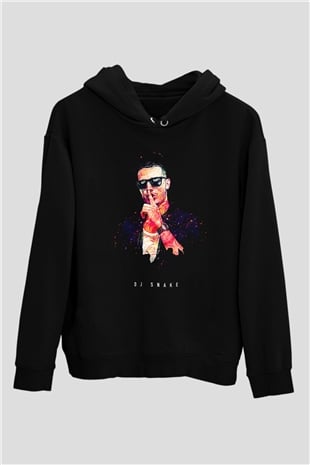Snake Siyah Unisex Kapüşonlu Sweatshirt