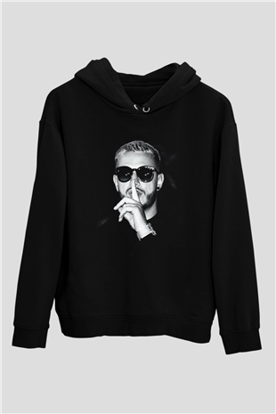 Snake Siyah Unisex Kapüşonlu Sweatshirt