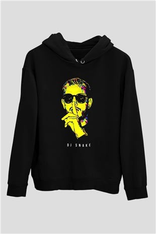 Snake Siyah Unisex Kapüşonlu Sweatshirt