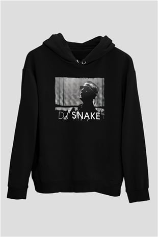 Snake Siyah Unisex Kapüşonlu Sweatshirt