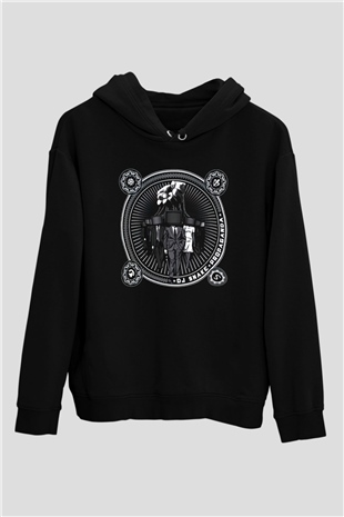 Snake Siyah Unisex Kapüşonlu Sweatshirt