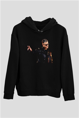 Snake Siyah Unisex Kapüşonlu Sweatshirt