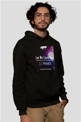 Snake Siyah Unisex Kapüşonlu Sweatshirt