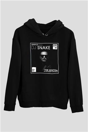 Snake Siyah Unisex Kapüşonlu Sweatshirt