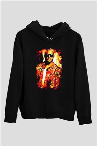 Snake Siyah Unisex Kapüşonlu Sweatshirt
