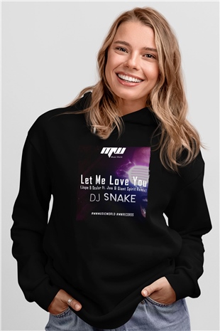 Snake Siyah Unisex Kapüşonlu Sweatshirt