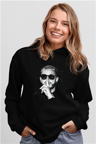 Snake Siyah Unisex Kapüşonlu Sweatshirt