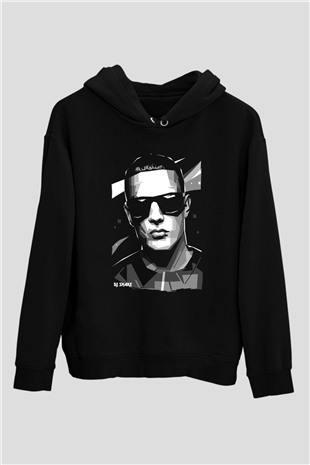 Snake Siyah Unisex Kapüşonlu Sweatshirt