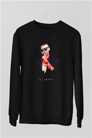 Snake Siyah Unisex Sweatshirt