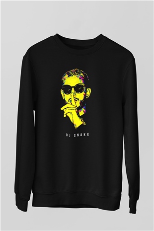 Snake Siyah Unisex Sweatshirt
