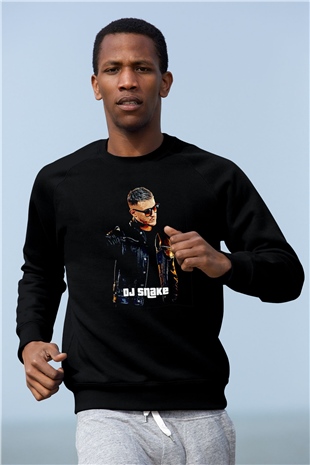 Snake Siyah Unisex Sweatshirt