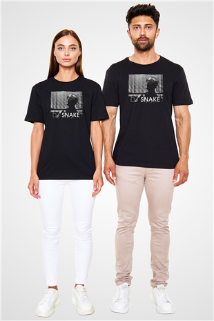 Snake Siyah Unisex Tişört T-Shirt - TişörtFabrikası