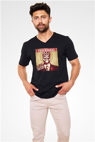 Snake Siyah Unisex V Yaka Tişört