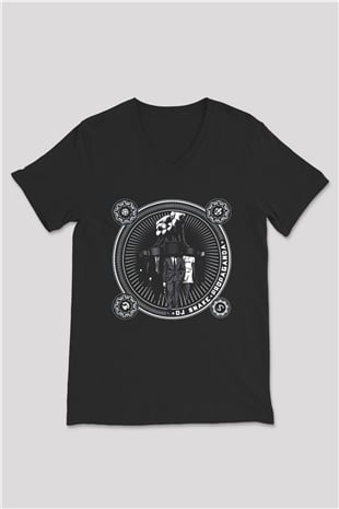 Snake Siyah Unisex V Yaka Tişört