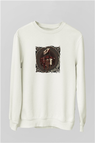 SnakeBaskılı Beyaz Sweatshirt