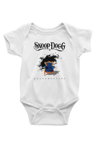 Snoop Dogg Baskılı Beyaz Unisex Bebek Body - Zıbın