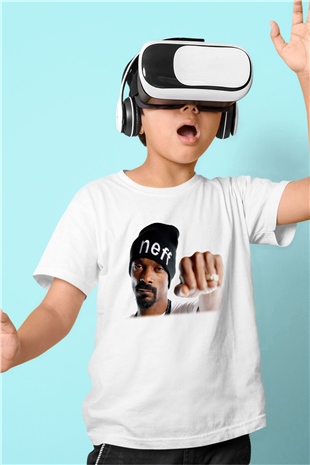 Snoop Dogg Baskılı Beyaz Unisex Çocuk Tişört