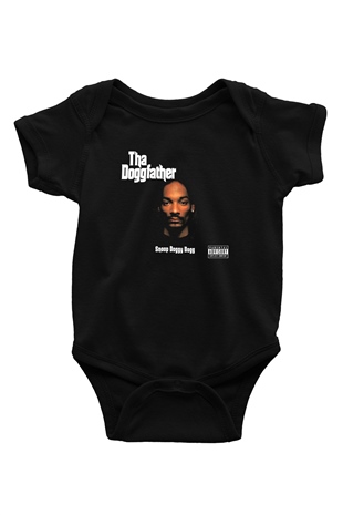 Snoop Dogg Baskılı Siyah Bebek Body - Zıbın