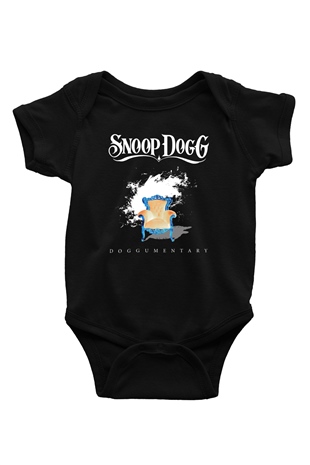 Snoop Dogg Baskılı Siyah Bebek Body - Zıbın
