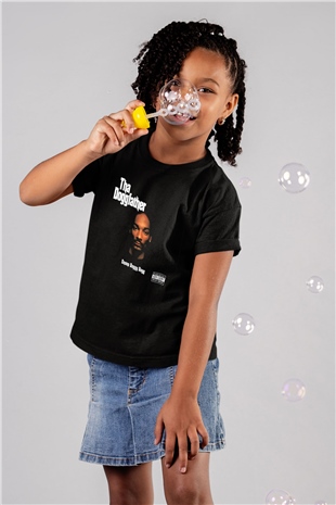 Snoop Dogg Baskılı Siyah Unisex Çocuk Tişört