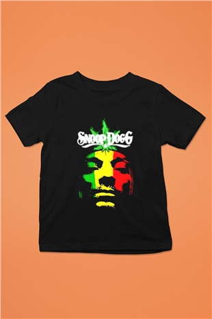 Snoop Dogg Baskılı Siyah Unisex Çocuk Tişört