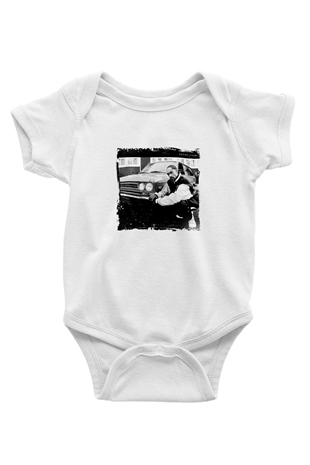 Snoop Dogg Baskılı Unisex Beyaz Bebek Body - Zıbın