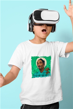 Snoop Dogg Baskılı Unisex Beyaz Çocuk Tişört