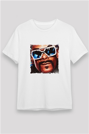 Snoop Dogg Baskılı Unisex Beyaz Tişört