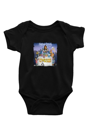 Snoop Dogg Baskılı Unisex Siyah Bebek Body - Zıbın