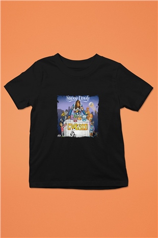 Snoop Dogg Baskılı Unisex Siyah Çocuk Tişört