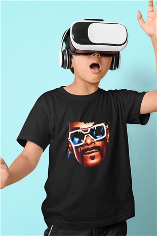 Snoop Dogg Baskılı Unisex Siyah Çocuk Tişört