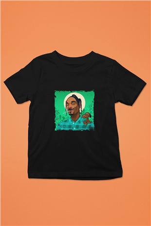 Snoop Dogg Baskılı Unisex Siyah Çocuk Tişört