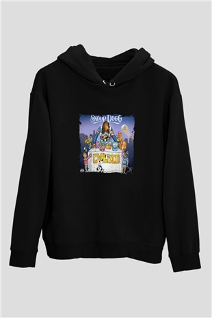 Snoop Dogg Baskılı Unisex Siyah Hoodie