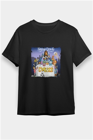 Snoop Dogg Baskılı Unisex Siyah Tişört