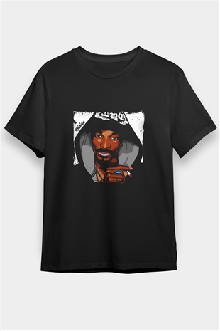 Snoop Dogg Baskılı Unisex Siyah Tişört