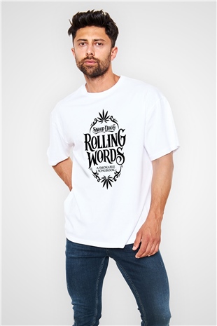 Snoop Dogg Beyaz Unisex Oversize Tişört T-Shirt