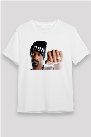 Snoop Dogg Beyaz Unisex Tişört T-Shirt - Tişört Fabrikası