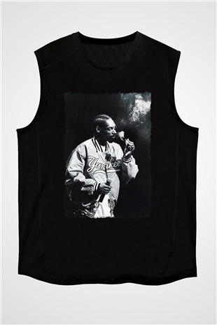 Snoop Dogg Siyah Unisex-Fabrikası Kolsuz Tişört