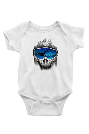 Snowboarding Baskılı Beyaz Bebek Body - Zıbın