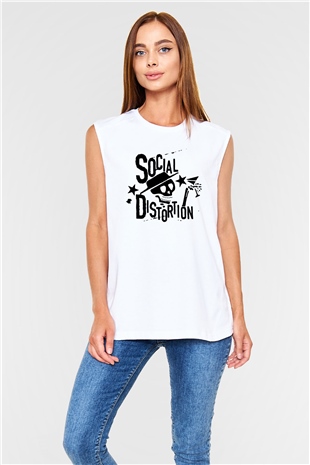 Social Distortion Beyaz Unisex Kolsuz Tişört
