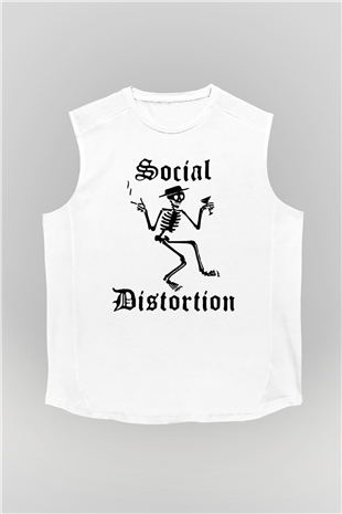 Social Distortion Beyaz Unisex Kolsuz Tişört