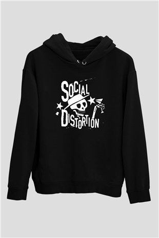 Social Distortion Siyah Unisex Kapşonlu Sweatshirt