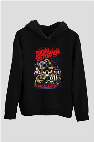 Social Distortion Siyah Unisex Kapşonlu Sweatshirt