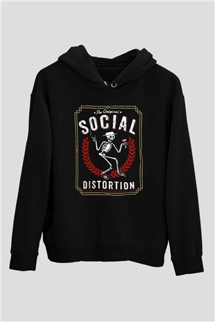 Social Distortion Siyah Unisex Kapşonlu Sweatshirt