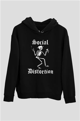Social Distortion Siyah Unisex Kapşonlu Sweatshirt